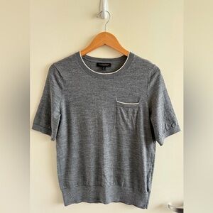 Banana Republic Grey Wool Short Sleeve Top